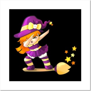 Dabbing Kawaii Witch Posters and Art